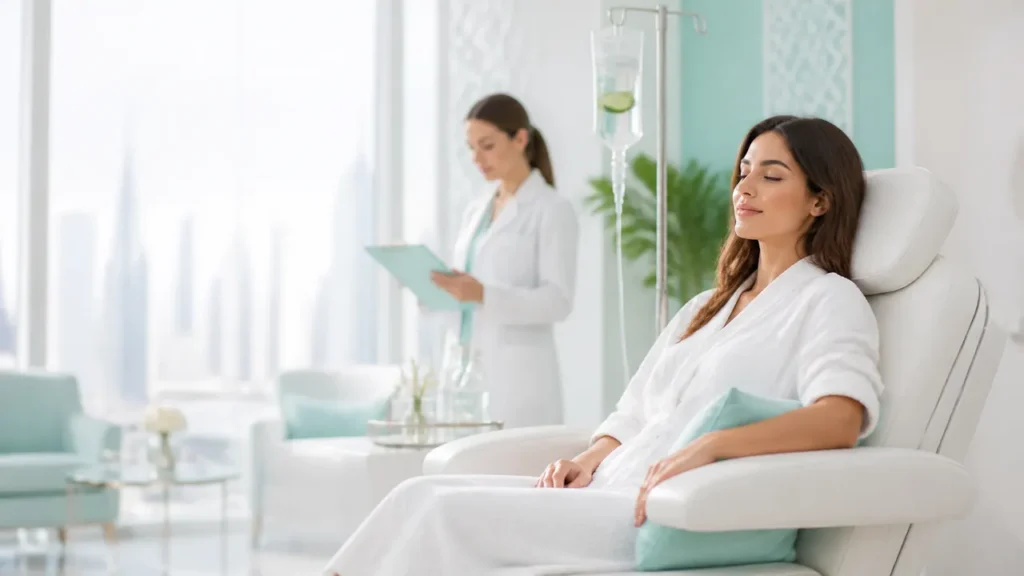 Immune support IV drip therapy in a Dubai clinic